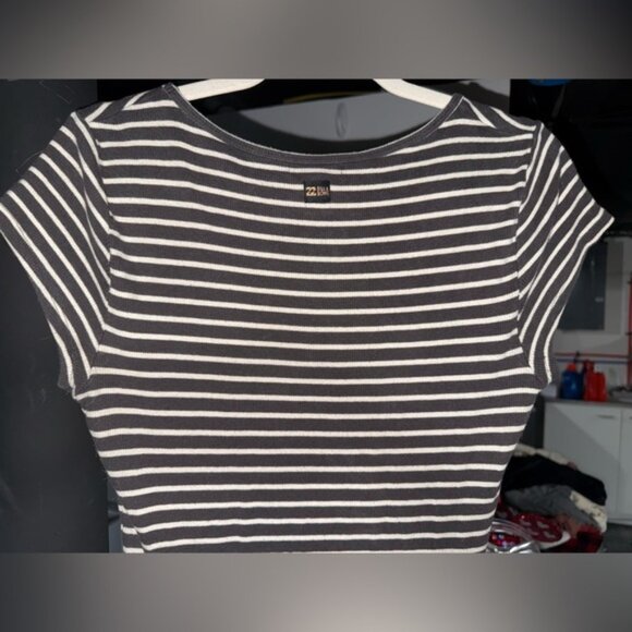 Billabong Brown and White Striped Midi Dress EUC - Picture 5 of 5